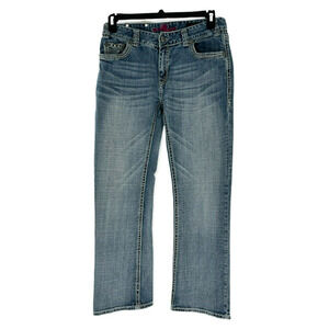 Rock and Roll Cowgirl Jeans Womens Size 32X32 Straight Leg Thick Stitches Denim